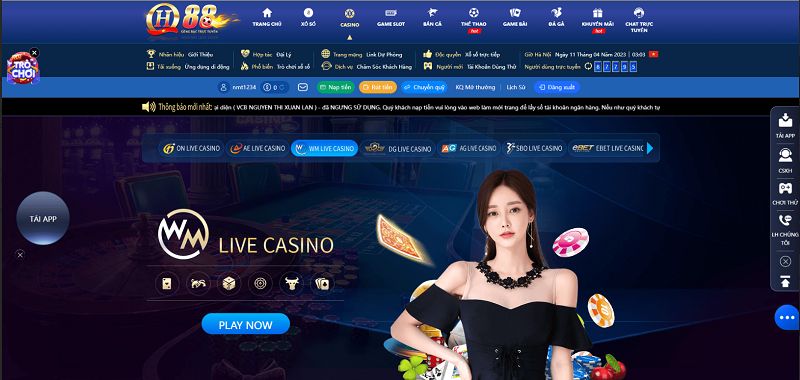 Kho game casino với hàng loạt trò chơi hiện đại 