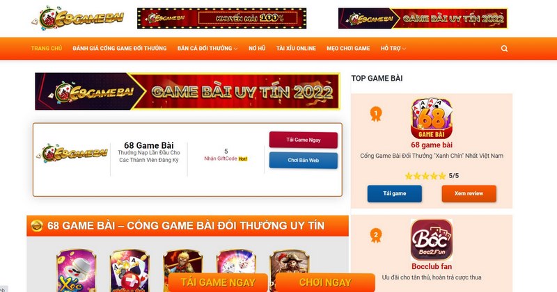 68 game bài hướng tới cung cấp game bài uy tín, thông tin chất lượng cao 