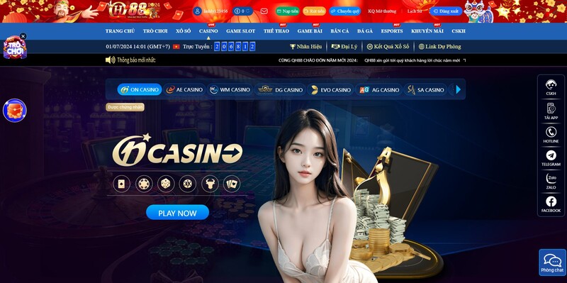 ON tại Casino QH88