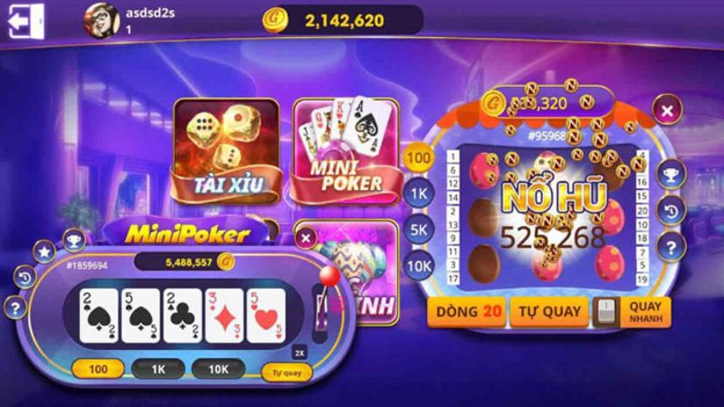 Game bài Nohu thu hút với nhiều tựa game hot