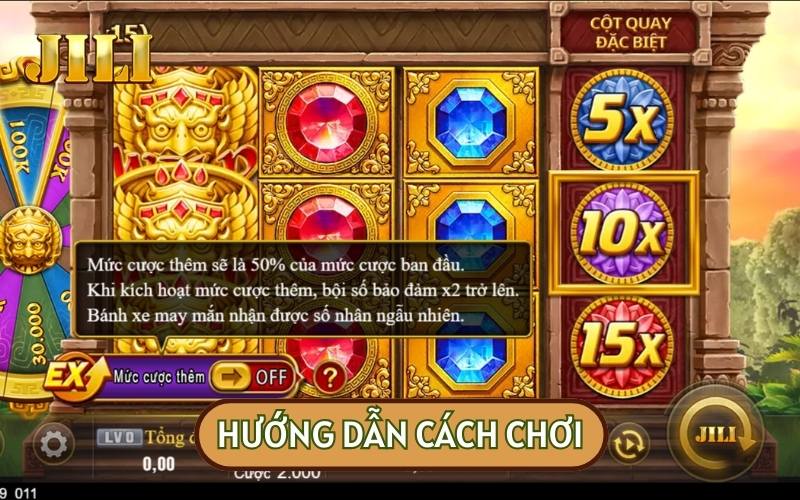 Tại màn hình trò chơi, bạn chỉ cần chọn nút SPIN và tiến hành quay